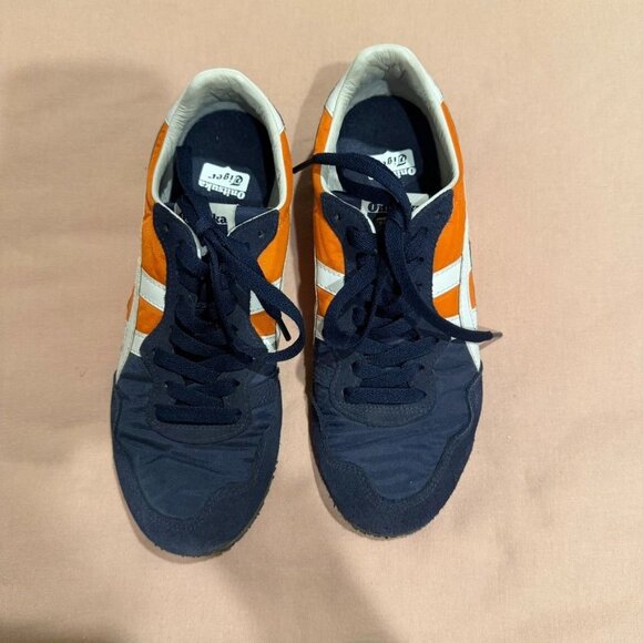 Onitsuka Tiger Unisex Serrano Peacoat White Orange Sneakers Size 6.5 - Picture 4 of 9